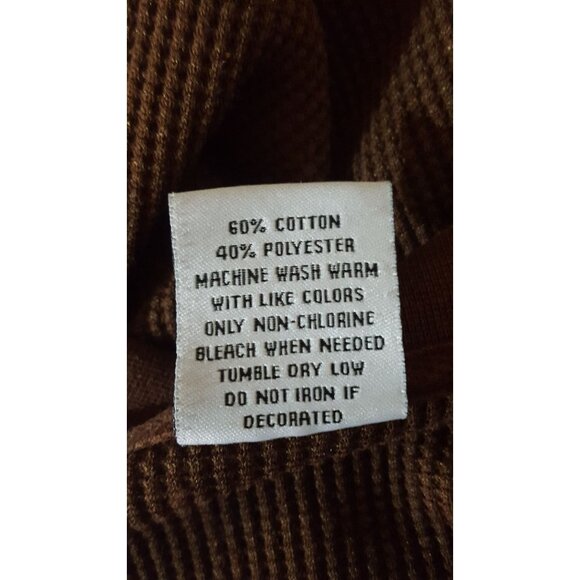 John Son Mens Long Sleeve Shirt 4XL Thermal Heavy Weight Brown - Picture 7 of 7